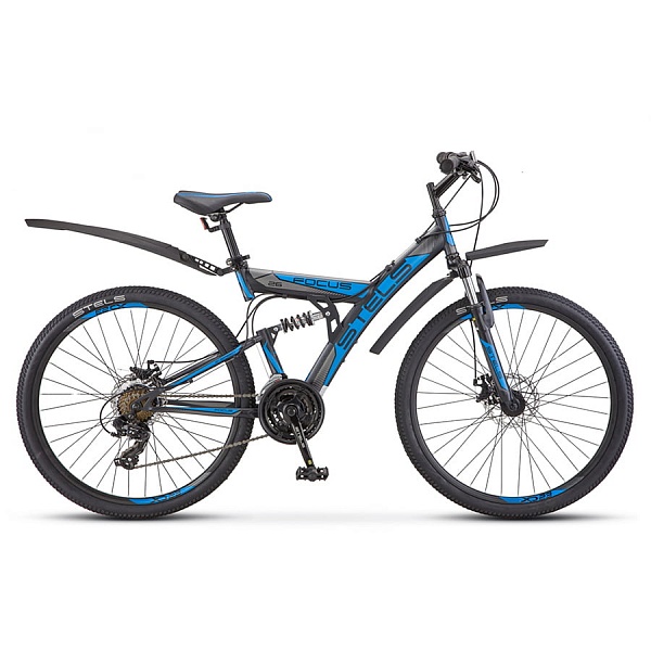 Велосипед Stels Focus 26" MD 21 sp V010 Чёрный/Синий (LU088523)