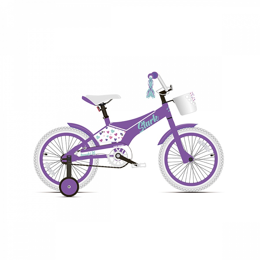Велосипед Stark'20 Tanuki 16 Girl фиолетовый/бирюзовый H000015182