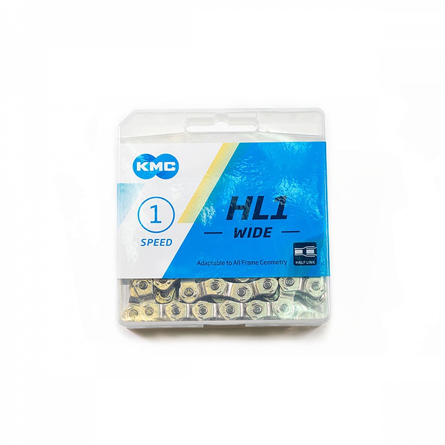 Цепь вело КМС-HL1W Half Link Silver 100 зв. 1 ск.