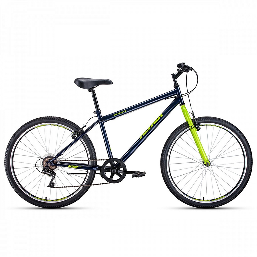 Велосипед 26" Altair MTB HT 26 1.0 6 ск Темно-синий/Зеленый 19-20 г