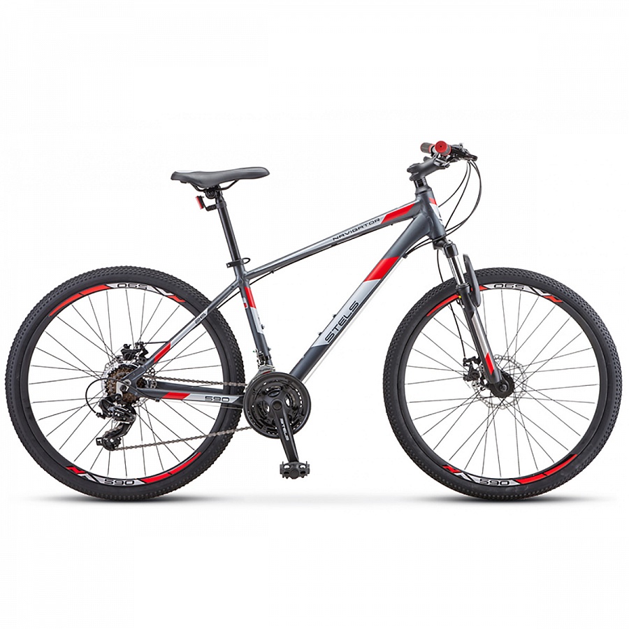 Велосипед Stels Navigator 590 MD K010 Серый/Красный (LU094325)