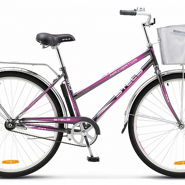 Велосипед Stels Navigator 28" 310 Lady Серый/Розовый (с корзиной)
