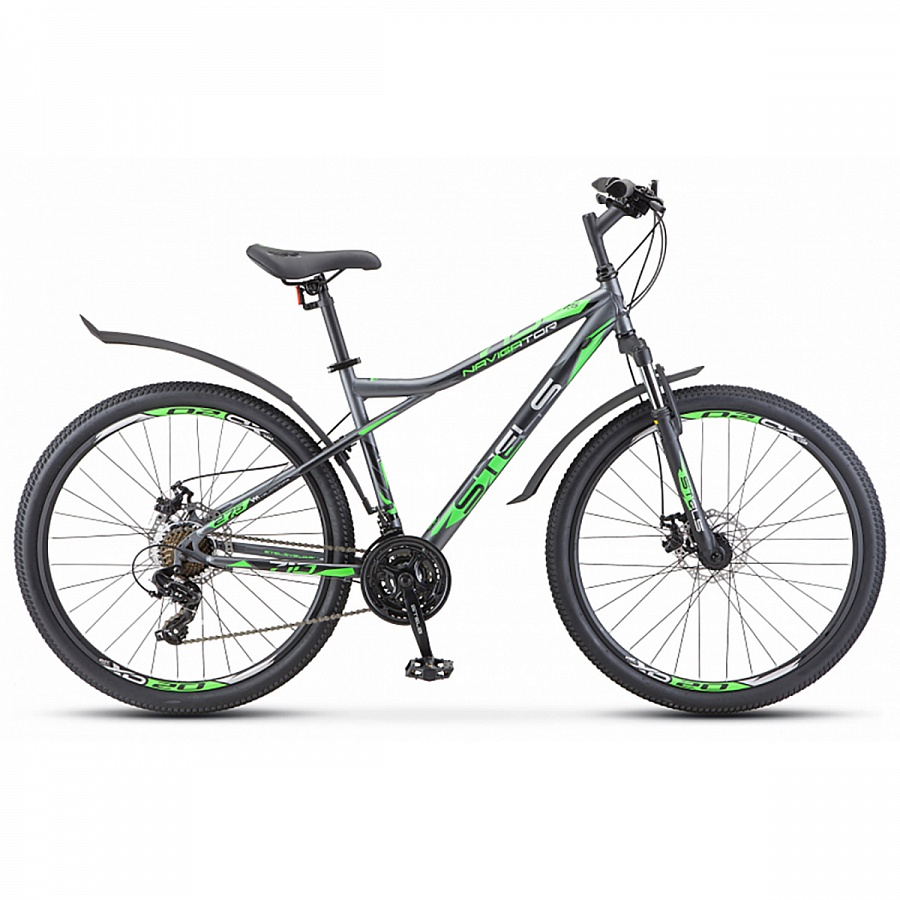 Велосипед Stels Navigator 710 MD V020 Антрацитовый/Зелёный/Чёрный 27.5Ø (LU093864)
